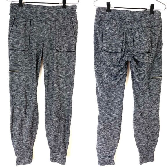 ATHLETA Womens Metro Jogger Pants XS Gray Marled Stretch Active Pockets - Picture 1 of 11